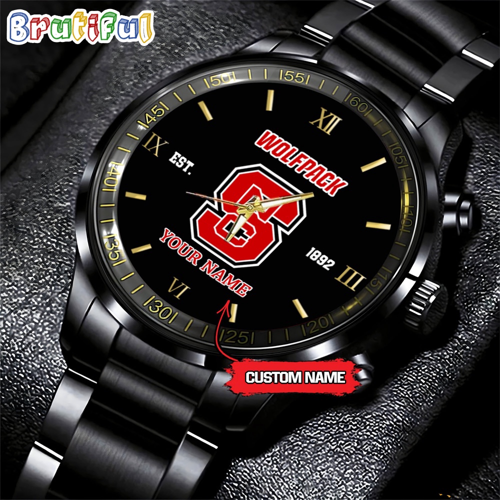 NCAA NC State Wolfpack Black Fashion Watch Football Watch For Fans