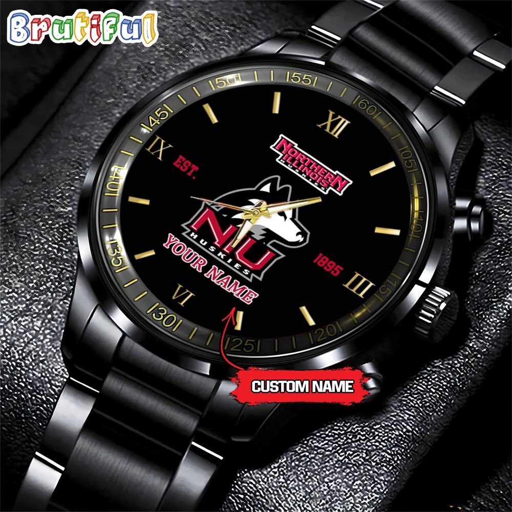 NCAA Northern Illinois Huskies Black Fashion Watch Football Watch For Fans