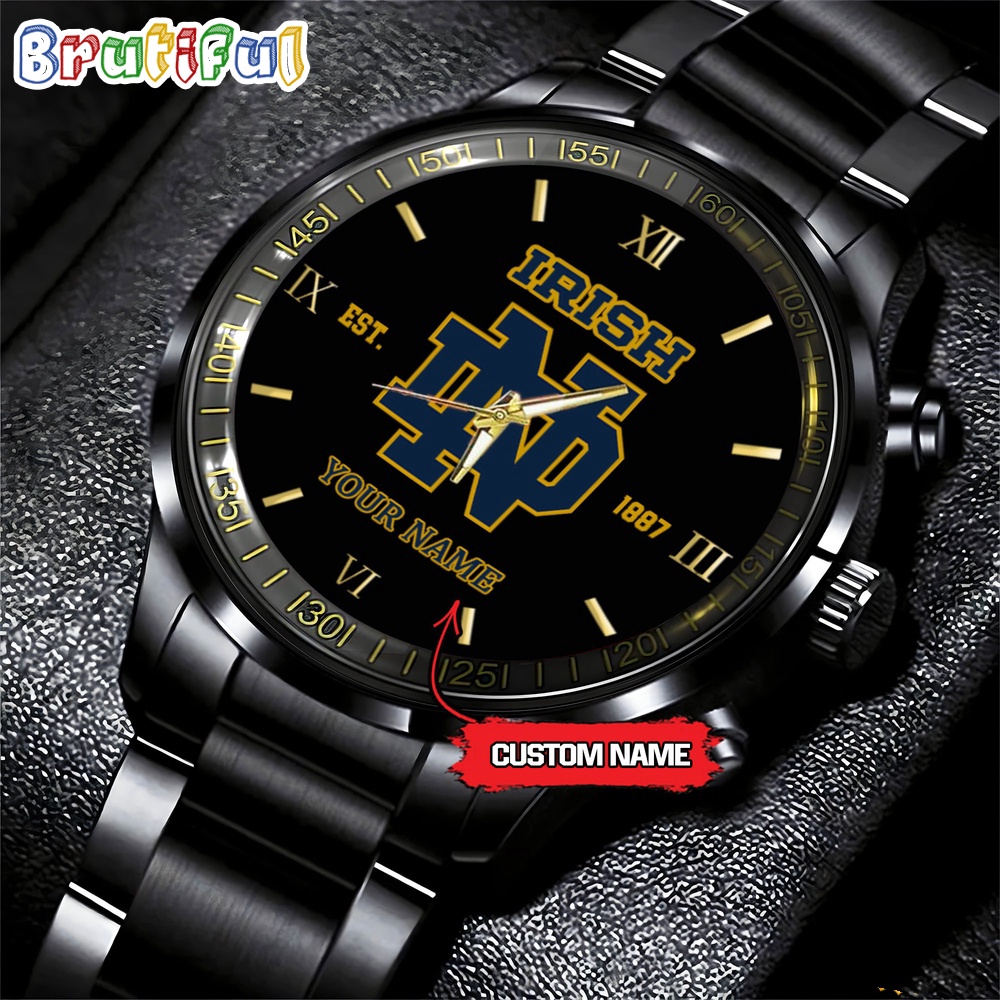 NCAA Notre Dame Fighting Irish Black Fashion Watch Football Watch For Fans