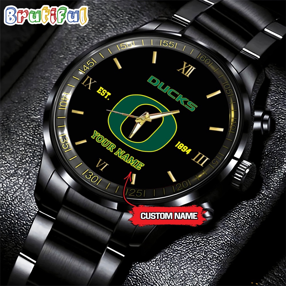 NCAA Oregon Ducks Black Fashion Watch Football Watch For Fans