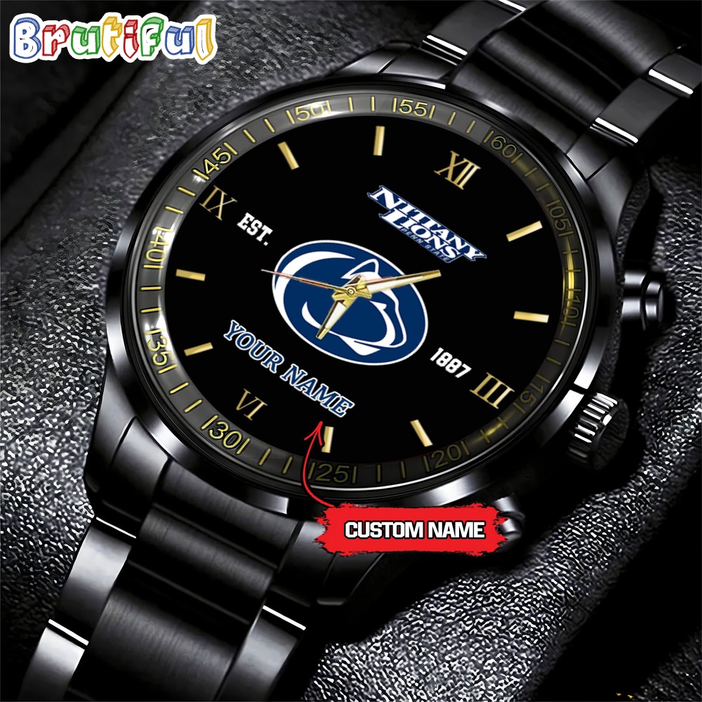 NCAA Penn State Nittany Lions Black Fashion Watch Football Watch For Fans