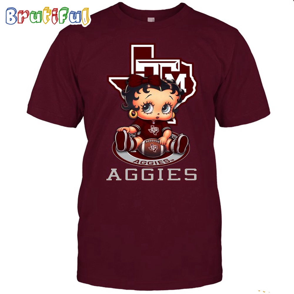 NCAA Texas AM T Shirt Betty Boop Football Tshirt