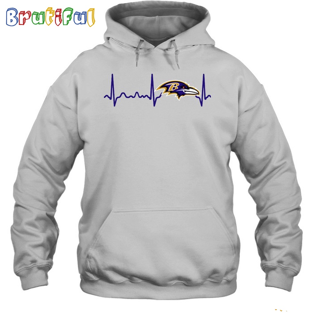 NFL Baltimore Ravens Heartbeat Hoodie Unisex Football T Shirt Hoodie