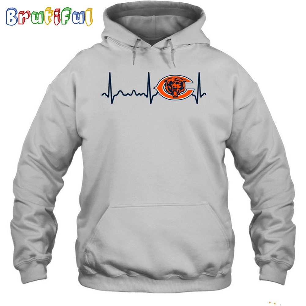 NFL Chicago Bears Heartbeat Hoodie Unisex Football T Shirt Hoodie