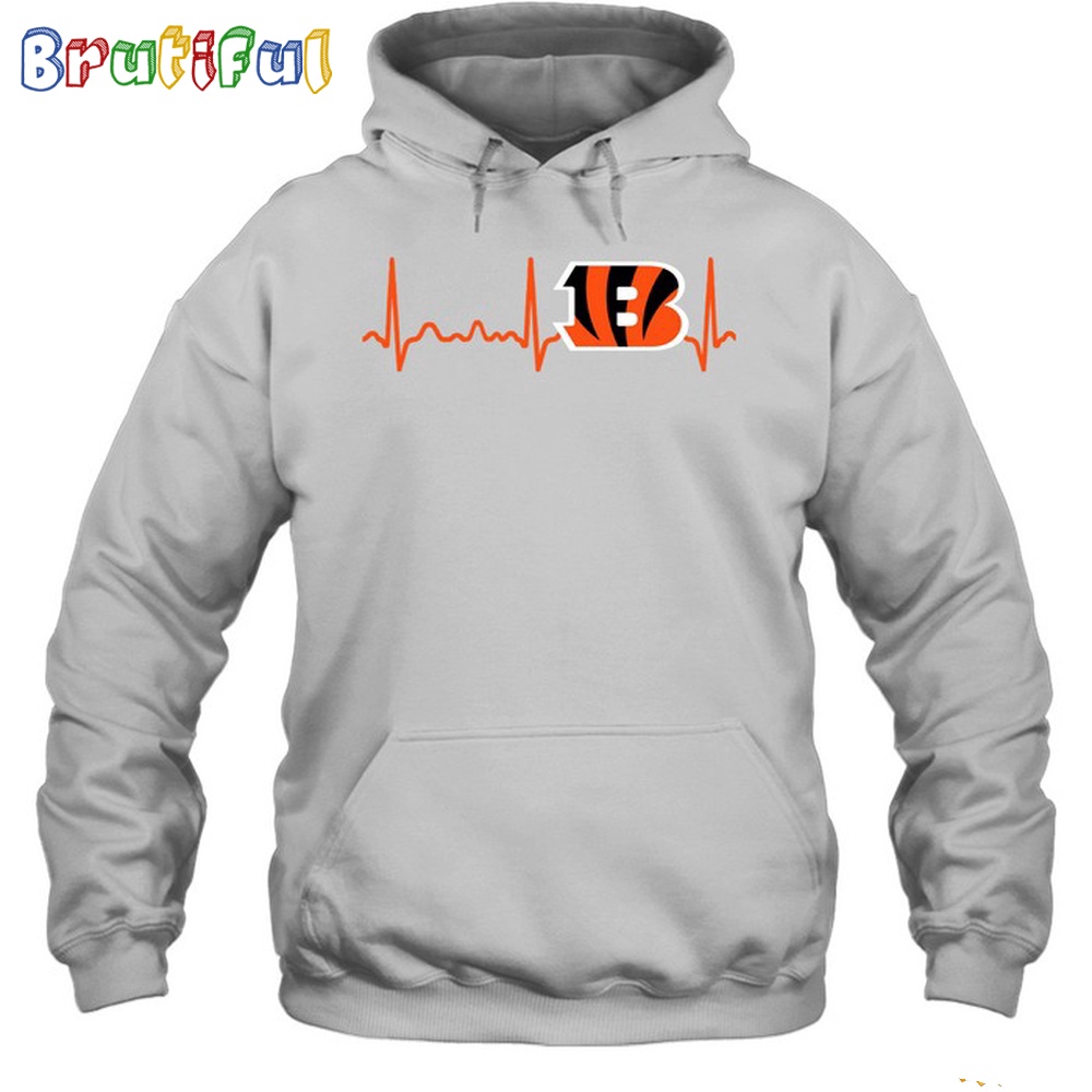 NFL Cincinnati Bengals Heartbeat Hoodie Unisex Football T Shirt Hoodie