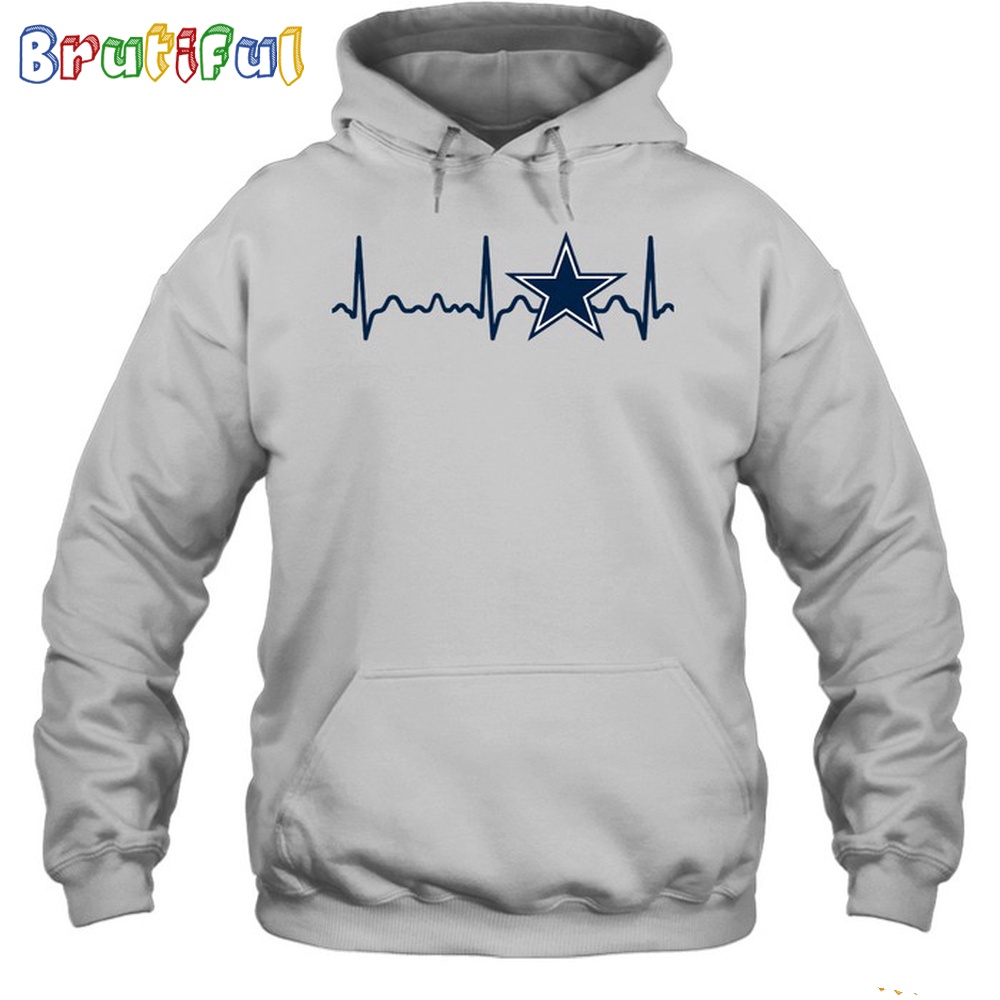 NFL Dallas Cowboys Heartbeat Hoodie Unisex Football T Shirt Hoodie