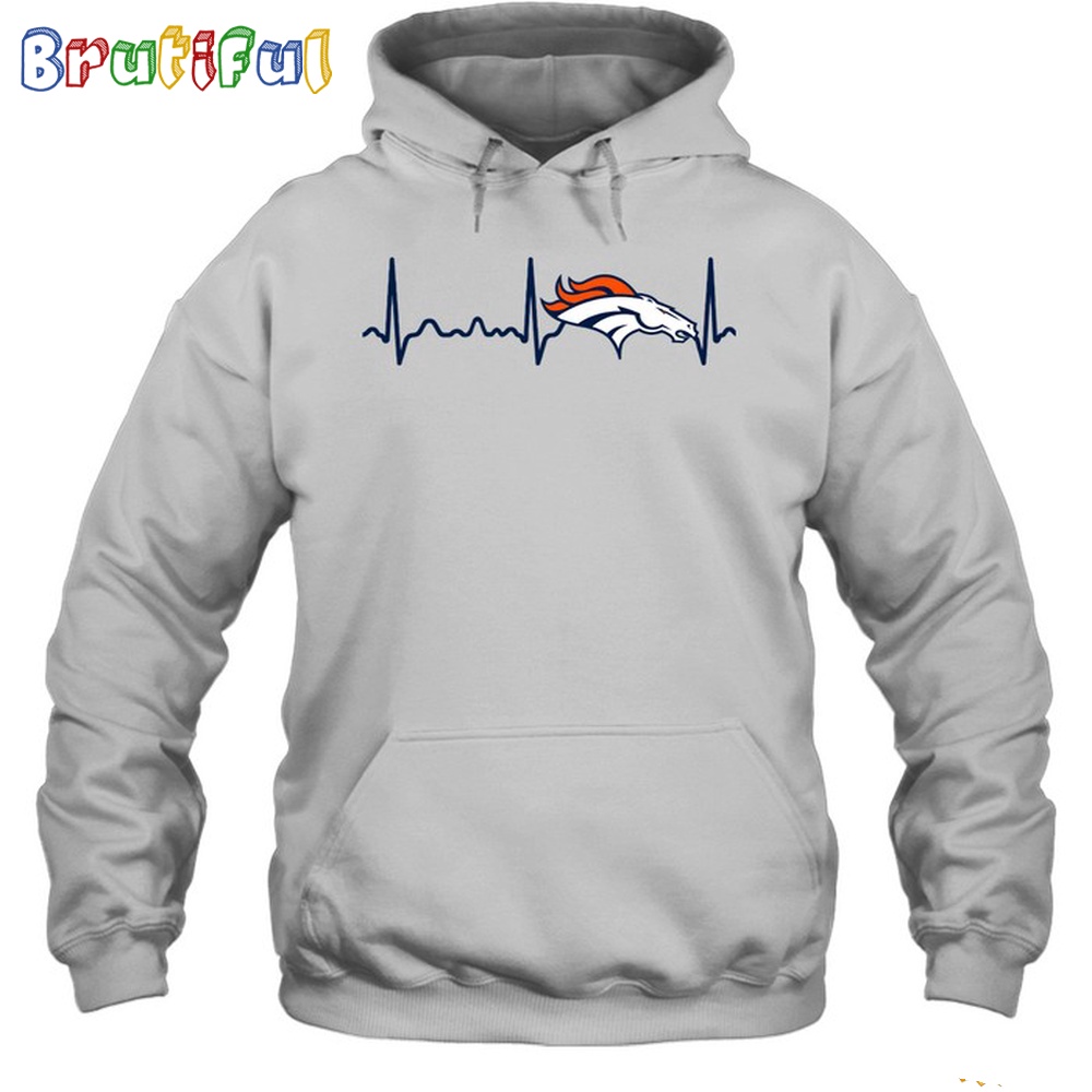 NFL Denver Broncos Heartbeat Hoodie Unisex Football T Shirt Hoodie