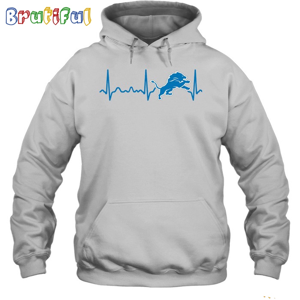 NFL Detroit Lions Heartbeat Hoodie Unisex Football T Shirt Hoodie