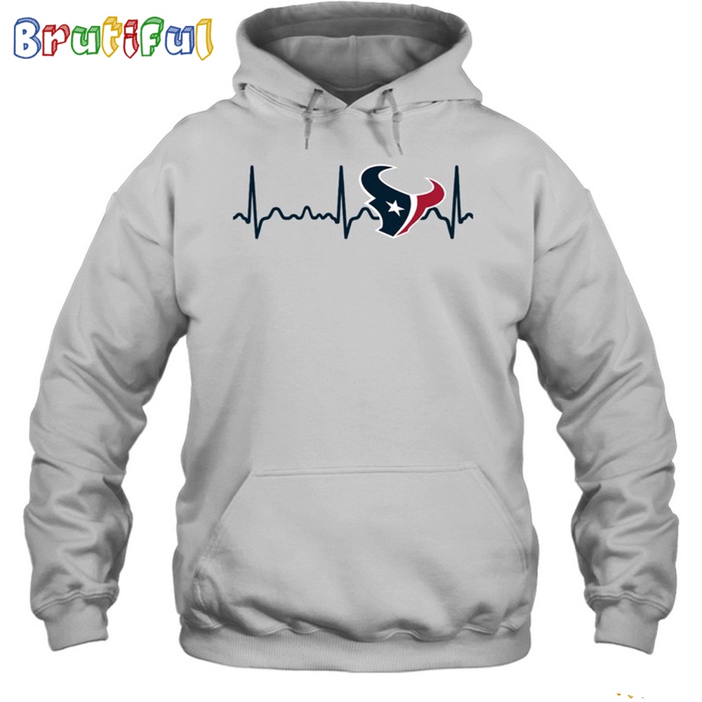 NFL Houston Texans Heartbeat Hoodie Unisex Football T Shirt Hoodie