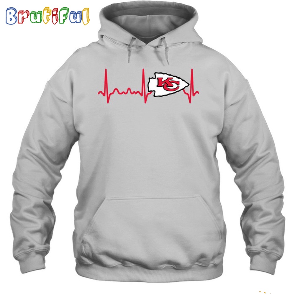 NFL Kansas City Chiefs Heartbeat Hoodie Unisex Football T Shirt Hoodie