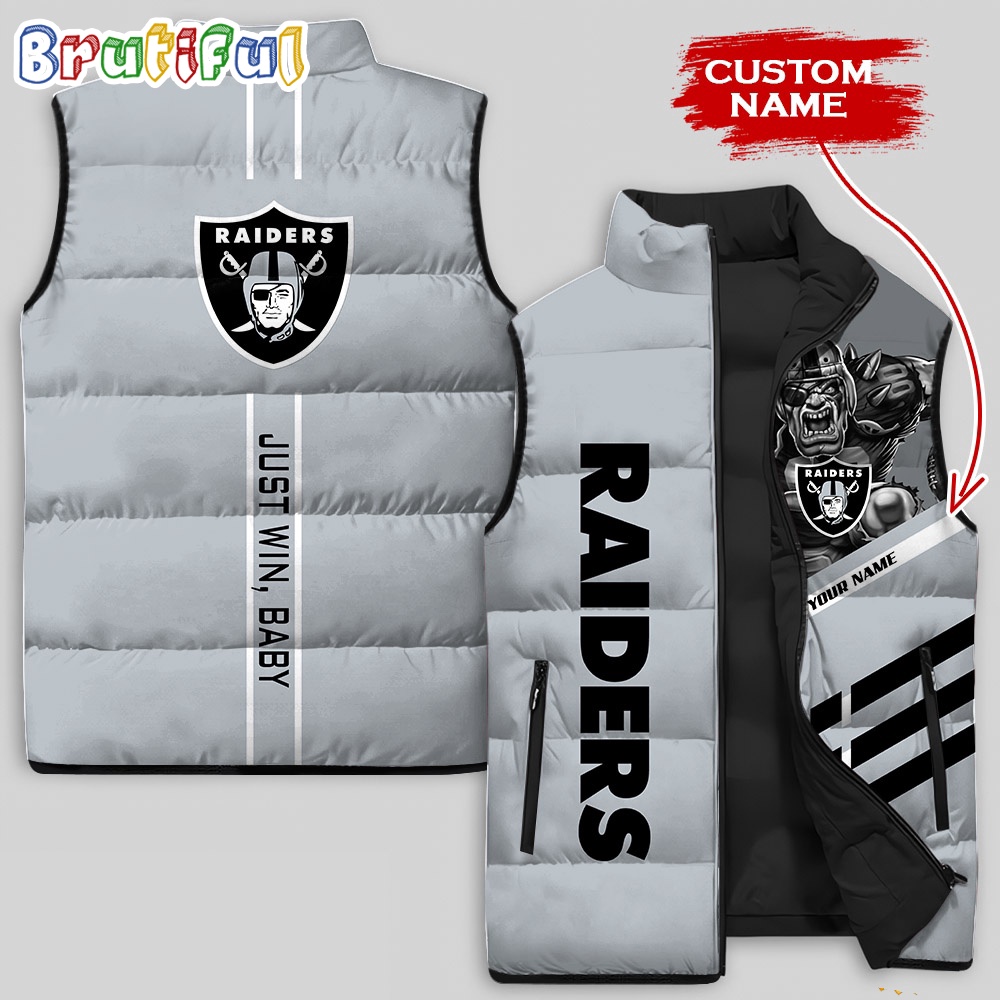 NFL Las Vegas Raiders Damn Right Sleeveless Down Jacket 1