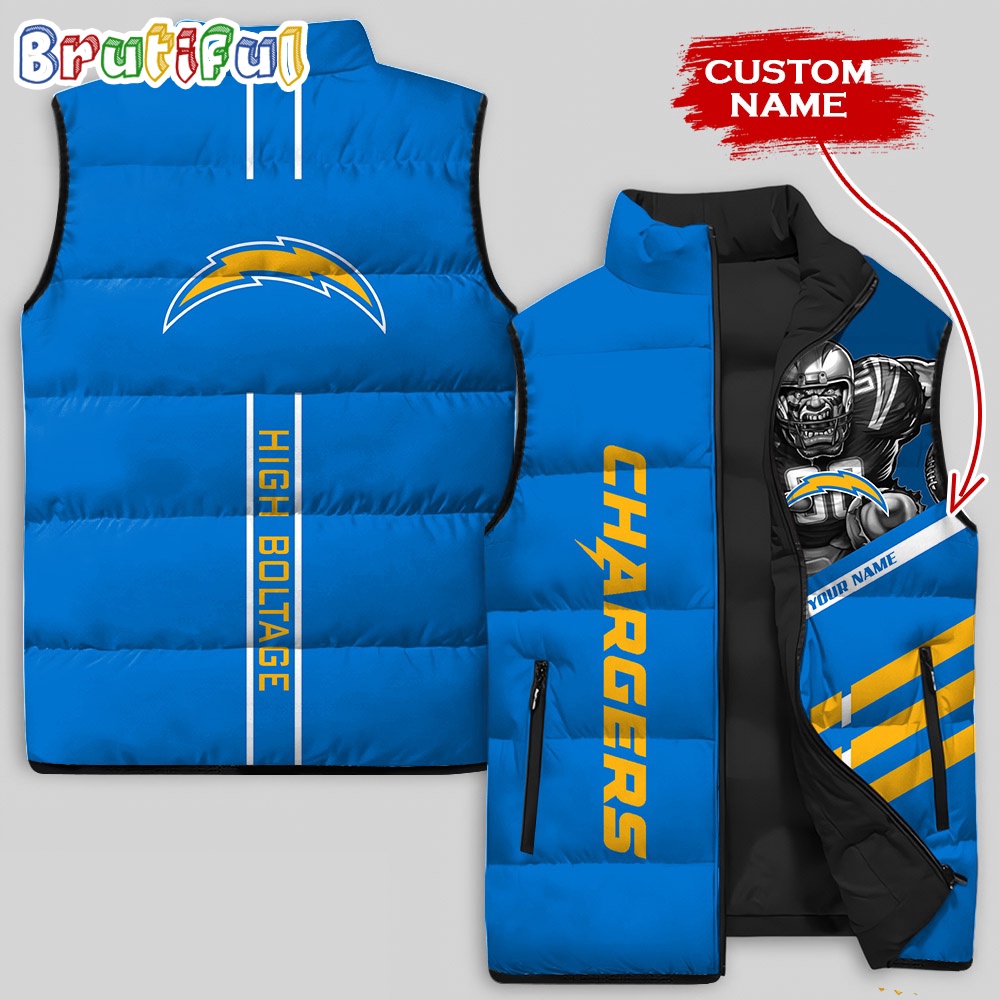 NFL Los Angeles Chargers Damn Right Sleeveless Down Jacket 1