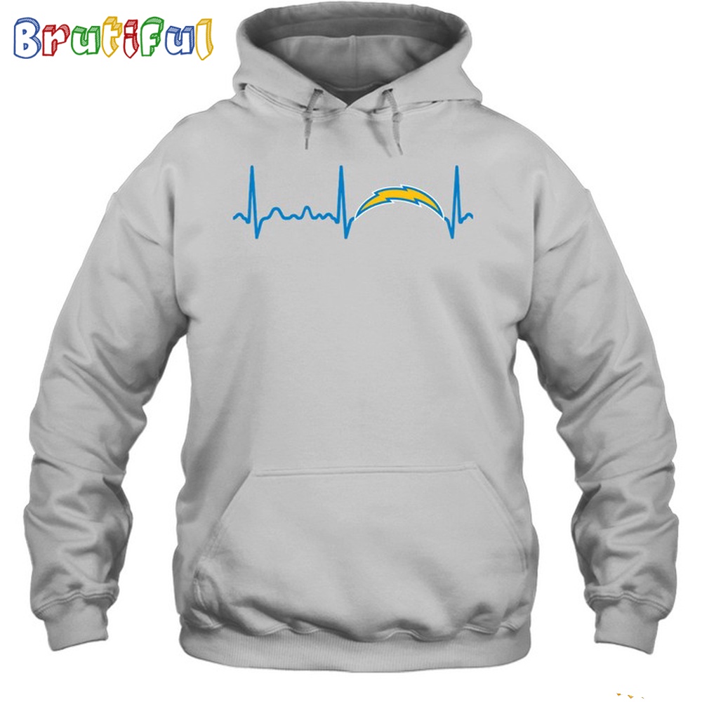 NFL Los Angeles Chargers Heartbeat Hoodie Unisex Football T Shirt Hoodie