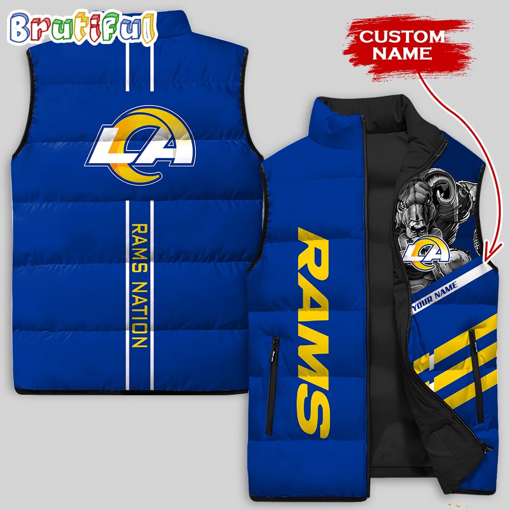 NFL Los Angeles Rams Damn Right Sleeveless Down Jacket 1