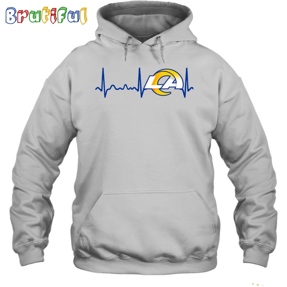 NFL Los Angeles Rams Heartbeat Hoodie Unisex Football T Shirt Hoodie