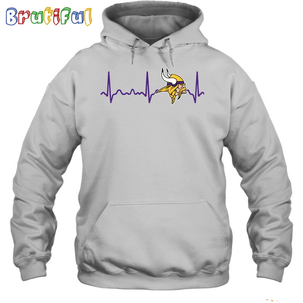 NFL Minnesota Vikings Heartbeat Hoodie Unisex Football T Shirt Hoodie