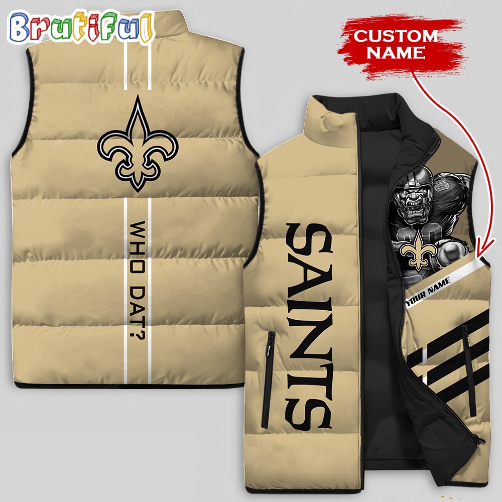 NFL New Orleans Saints Damn Right Sleeveless Down Jacket 1