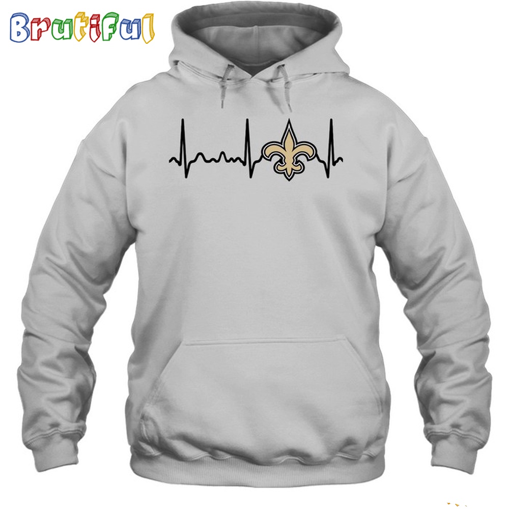 NFL New Orleans Saints Heartbeat Hoodie Unisex Football T Shirt Hoodie