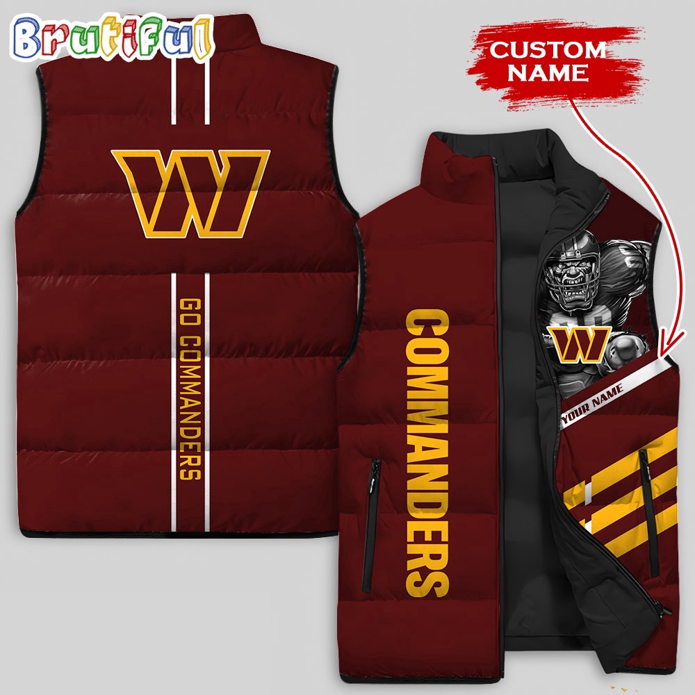 NFL Washington Commanders Damn Right Sleeveless Down Jacket 1