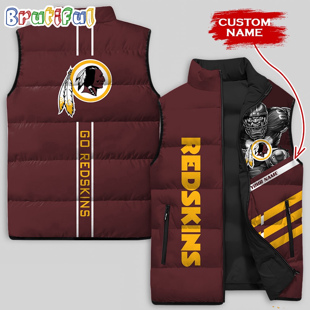 NFL Washington Redskins Damn Right Sleeveless Down Jacket 1