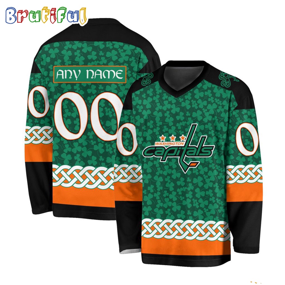 NHL Washington Capitals Jersey Special StPatricks Day Design Hockey Jersey