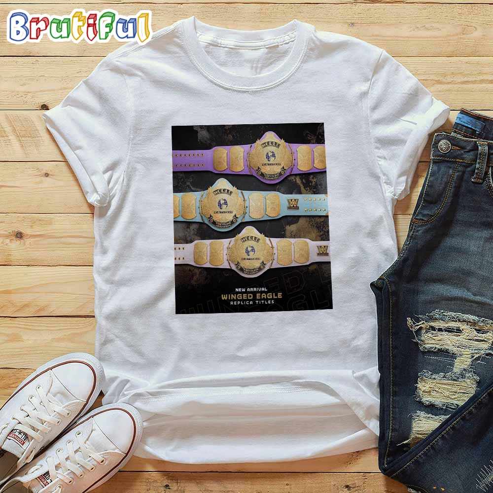 New Arrival Winged Eagle Replica Titles Of WWE T Shirt