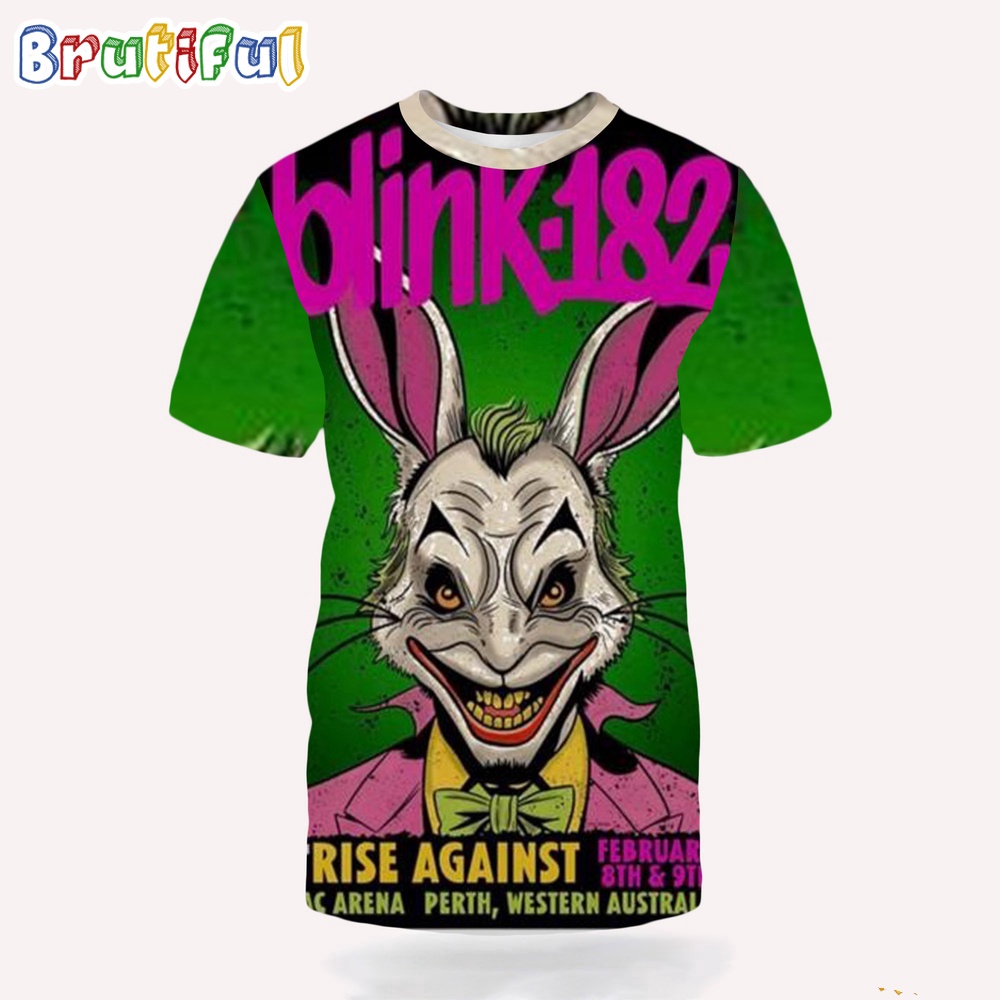Official Blink 182 RAC Arena Perth WA Feb 8 9 2024 Poster 3D Shirt