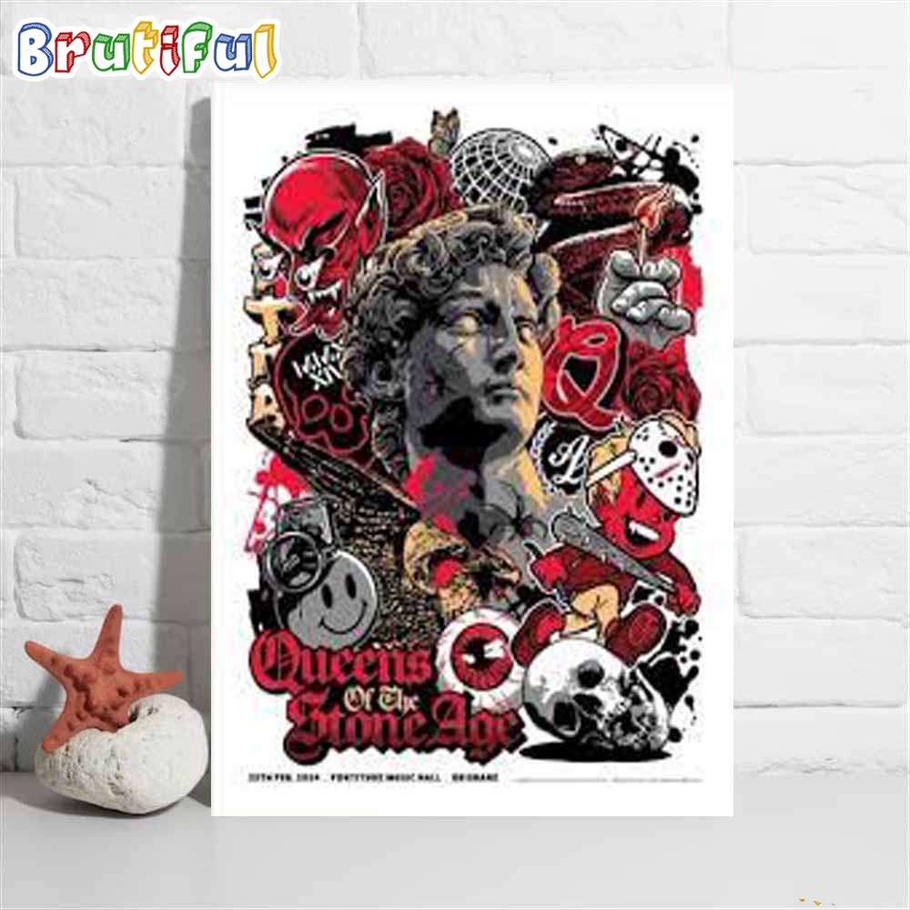 Queens Of The Stone Fortitude Music Hall Brisbane Wall Art Poster Canvas
