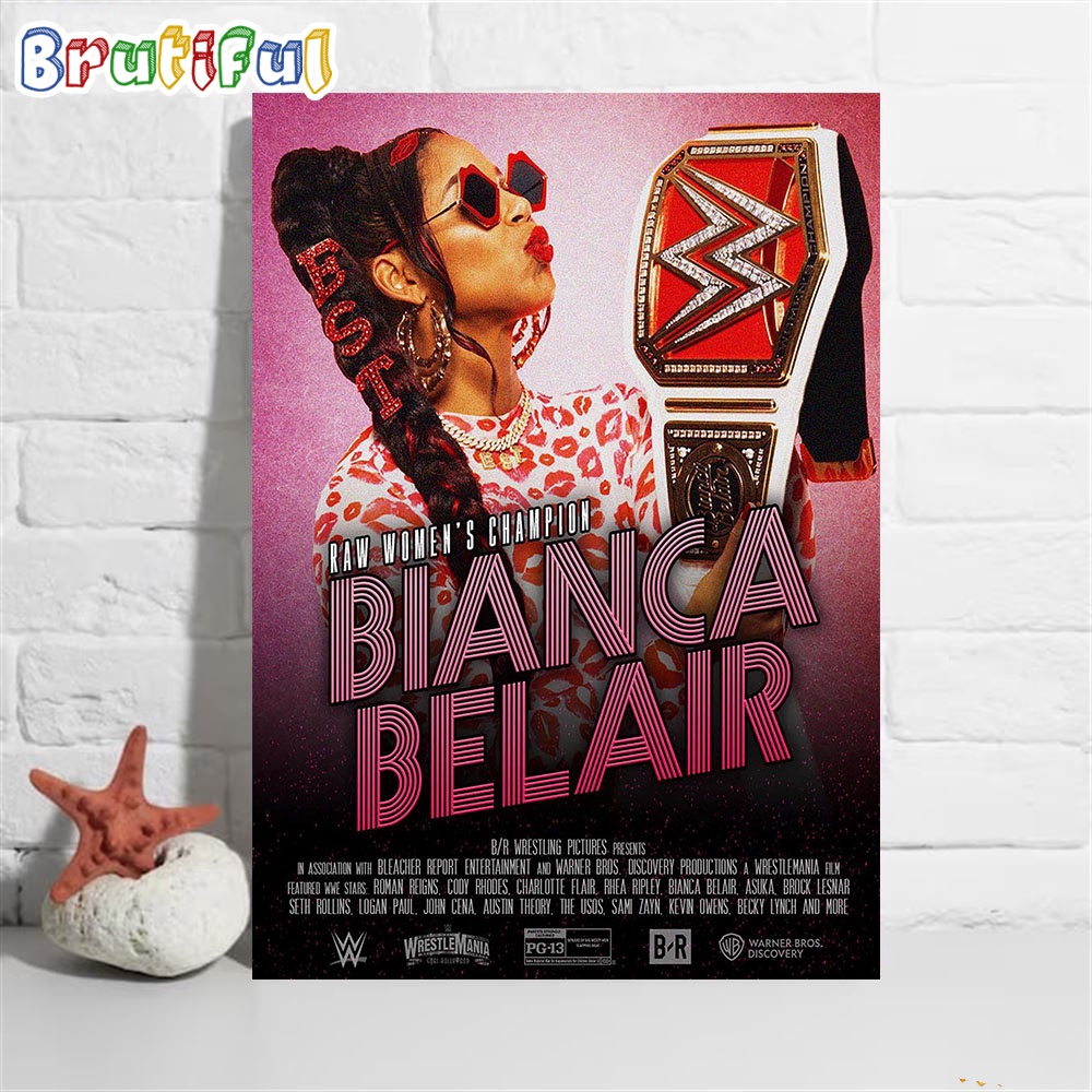 Raw Womens Champion Is Bianca Belair Wall Art Poster Canvas