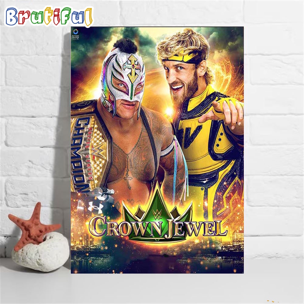 Rey Mysterio Will Defend US Title Against Logan Paul At WWE Crown Jewel Wall Art Poster Canvas