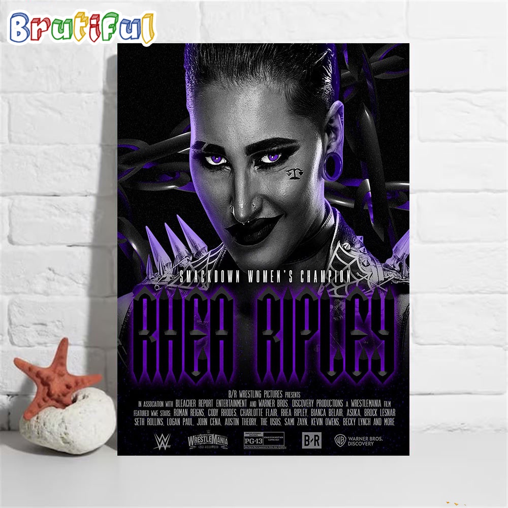 Rhea Ripley Is The New SmackDown Womens Champion Wall Art Poster Canvas