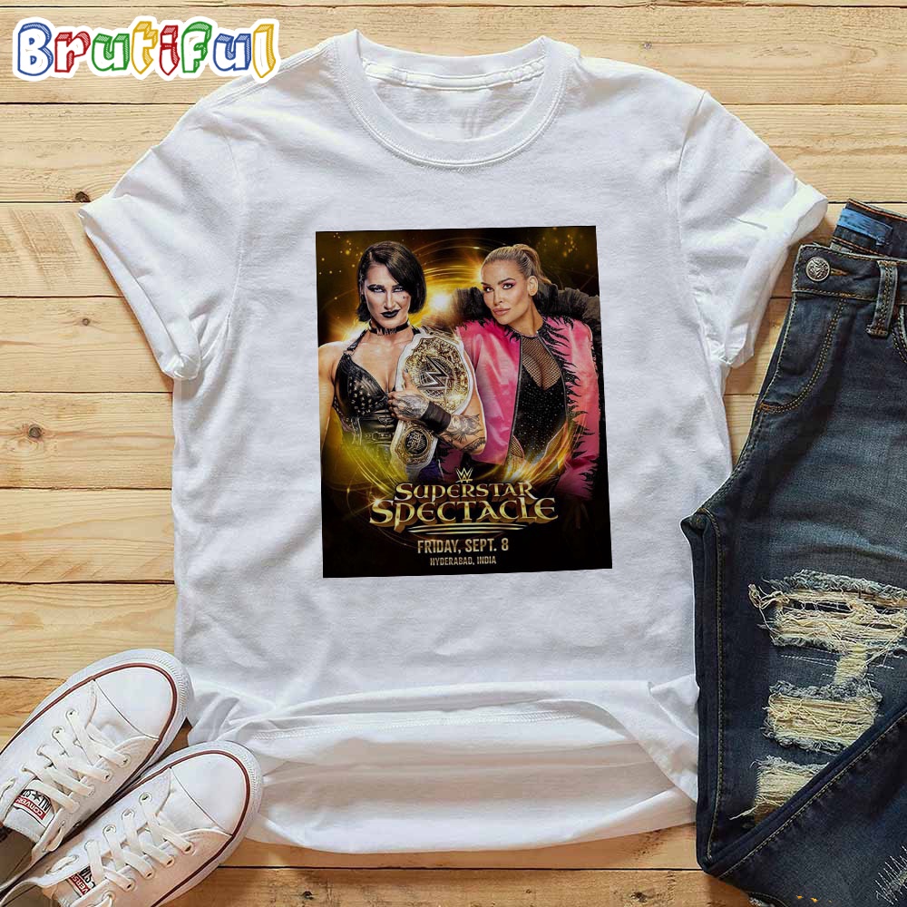 Rhea Ripley vs Natby Nature For Womens World Championship at WWE Superstar Spectacle in Hyderabad India T Shirt