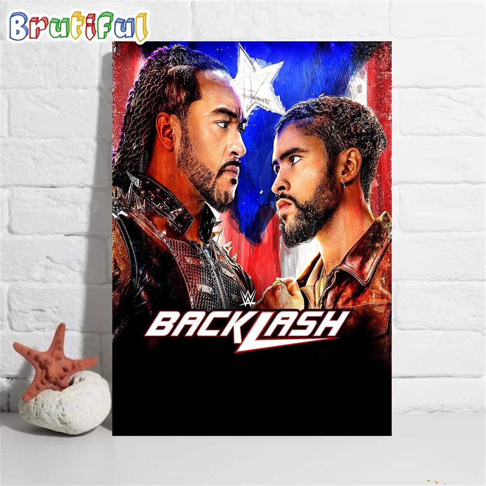 Sanbenito Vs Damian Priest Archer Of Infamy In A Street Fight at WWE Backlash Wall Art Poster Canvas