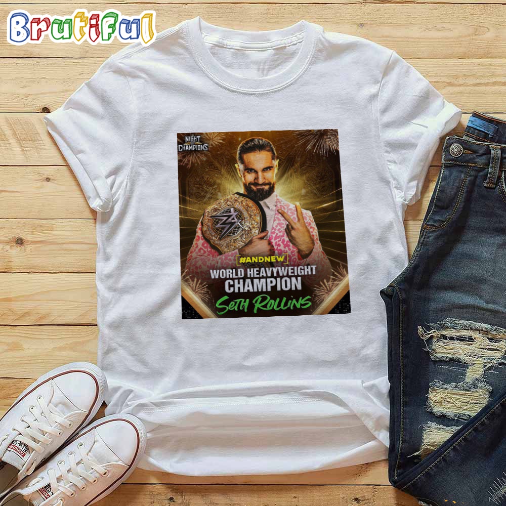 Seth Rollins And New World Heavyweight Champion At WWE Night Of Champions T Shirt