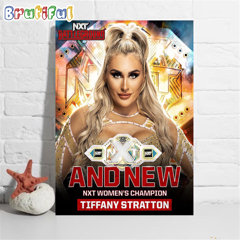 Tiffany Stratton And New WWE NXT Womens Champion At NXT Battleground Wall Art Poster Canvas
