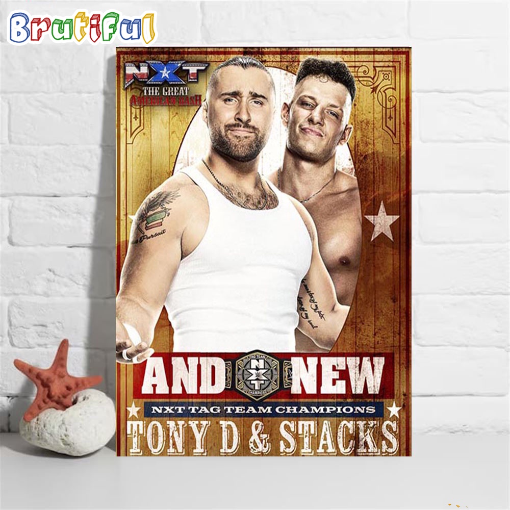 Tony D And Stacks And New NXT Tag Team Champions At WWE NXT The Great American Bash 2023 Wall Art Poster Canvas