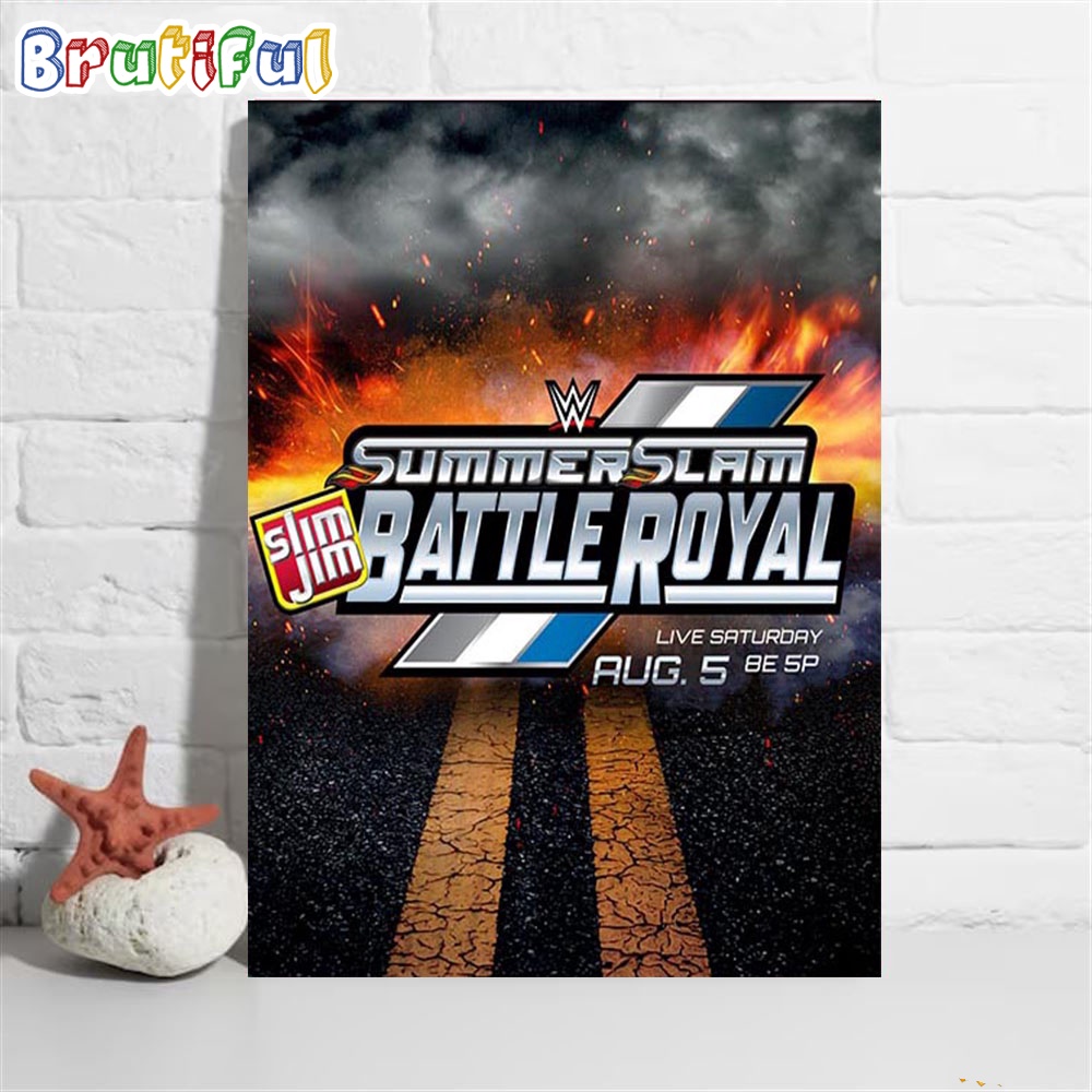 WWE SummerSlam Battle Royal Presented by Slim Jim Aug 5th Wall Art Poster Canvas