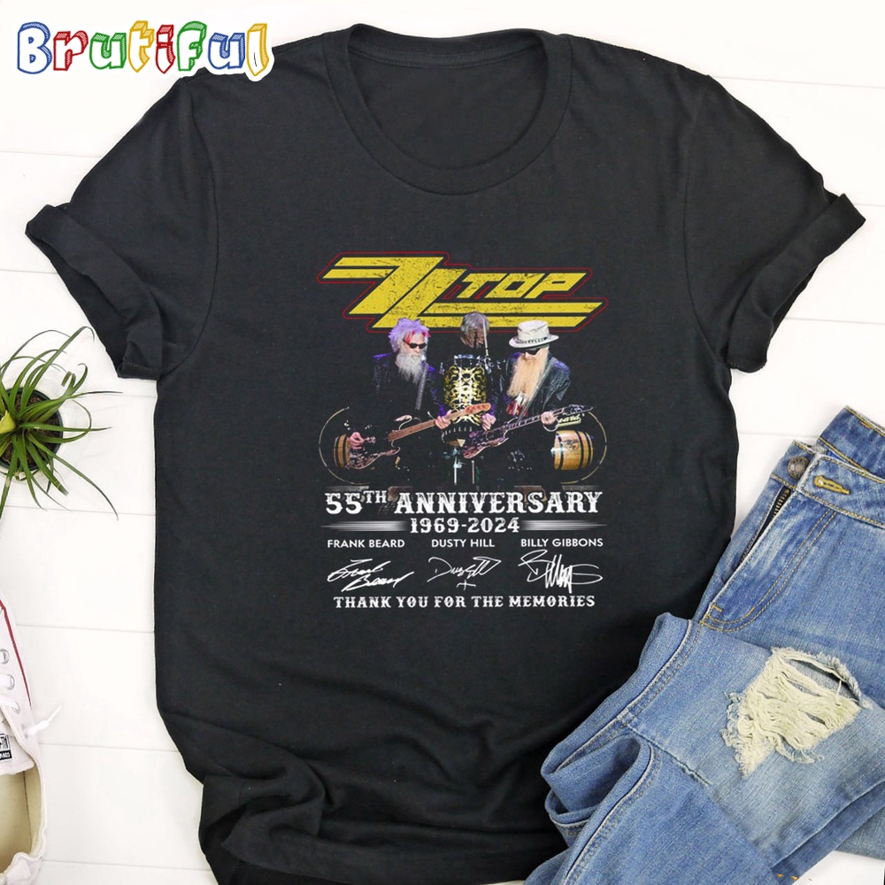 ZZT 55 Years Of 1969 2024 Thank You For The Memories T Shirt