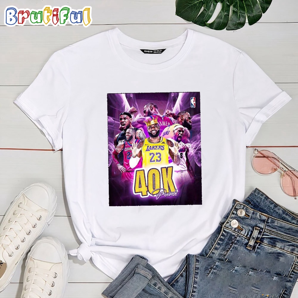 2024 Lebron James Is The First Player In The History Of The Nba To Reach 40000 Career Points T Shirt
