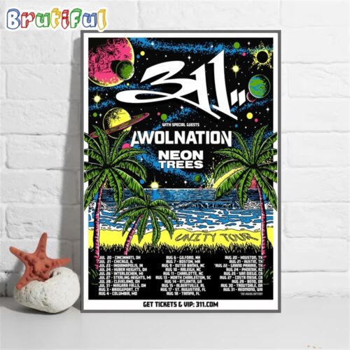 311 Band The Unity Tour 2024 Wall Art Poster Canvas
