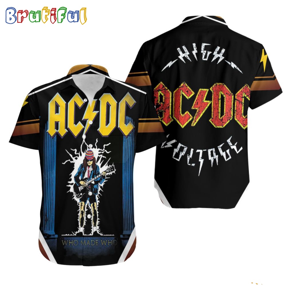 ACDC World Tour Acdc Pwr Up Tour 2024 Hawaiian Shirt Who Made Who Aloha Shirt