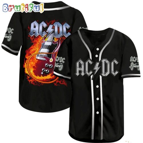 ACDC World Tour Acdc Pwr Up Tour 2024 Jersey Electric Guitar Baseball ...