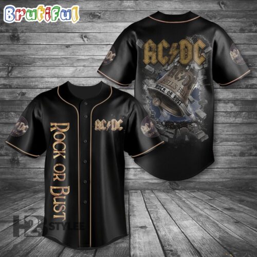 ACDC World Tour Acdc Pwr Up Tour 2024 Jersey Hells Bells Baseball ...
