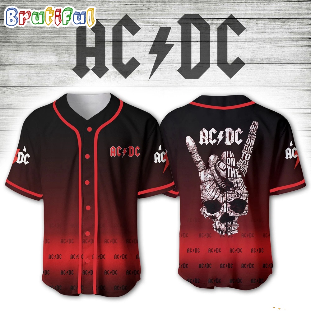 ACDC World Tour Acdc Pwr Up Tour 2024 Jersey Skull Baseball Jerseys