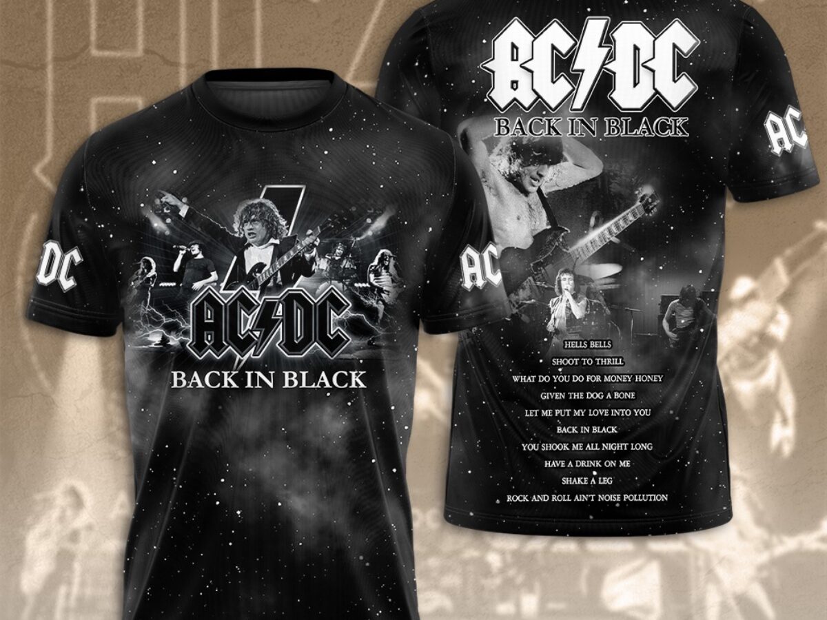 ACDC World Tour Acdc Pwr Up Tour 2024 Shirt Back In Black Graphic 