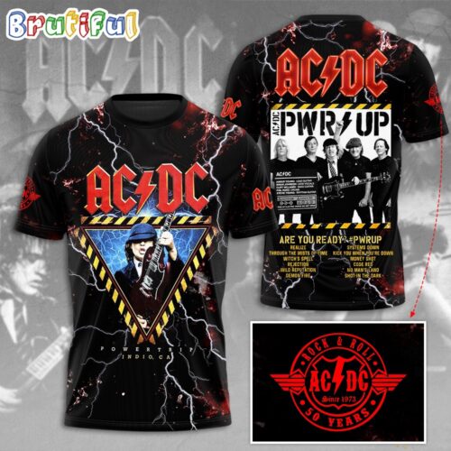 ACDC World Tour Acdc Pwr Up Tour 2024 Shirt Rock Band Power Up Graphic ...