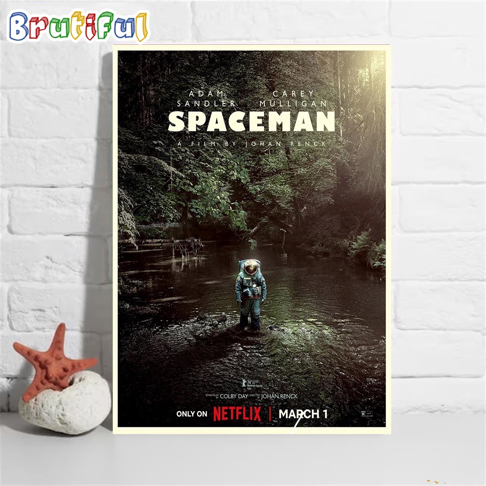 Adam Sandler Paul Dano Carey Mulligan Spaceman A Film By Johan Renck Only On Netflix March 1 Poster Canvas