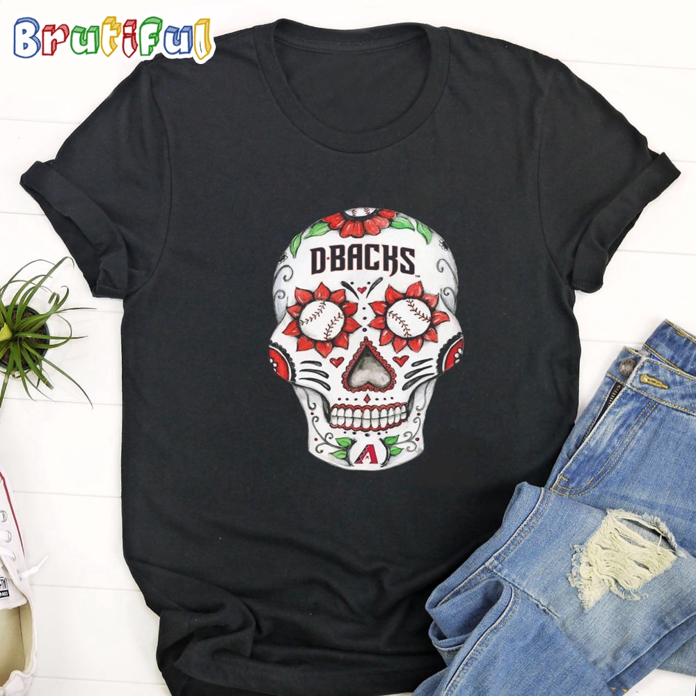 Arizona Diamondbacks Skull Baseball T Shirt