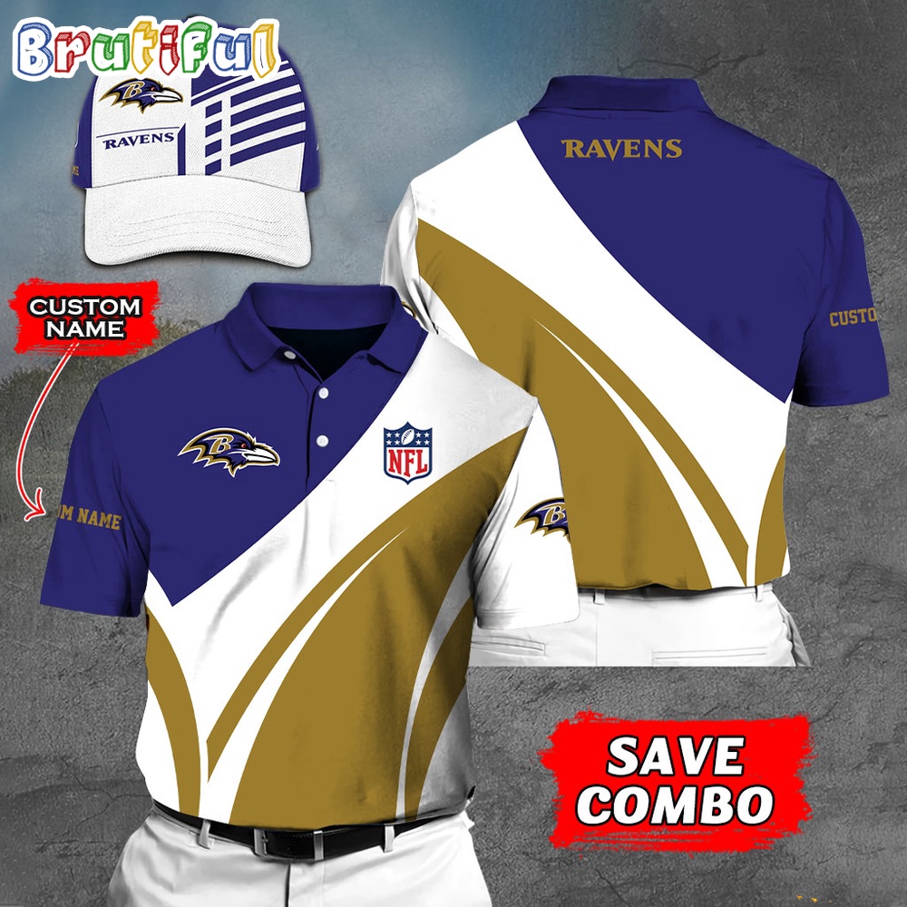 Baltimore Ravens Polo Shirt Custom Name Football Polo Shirts