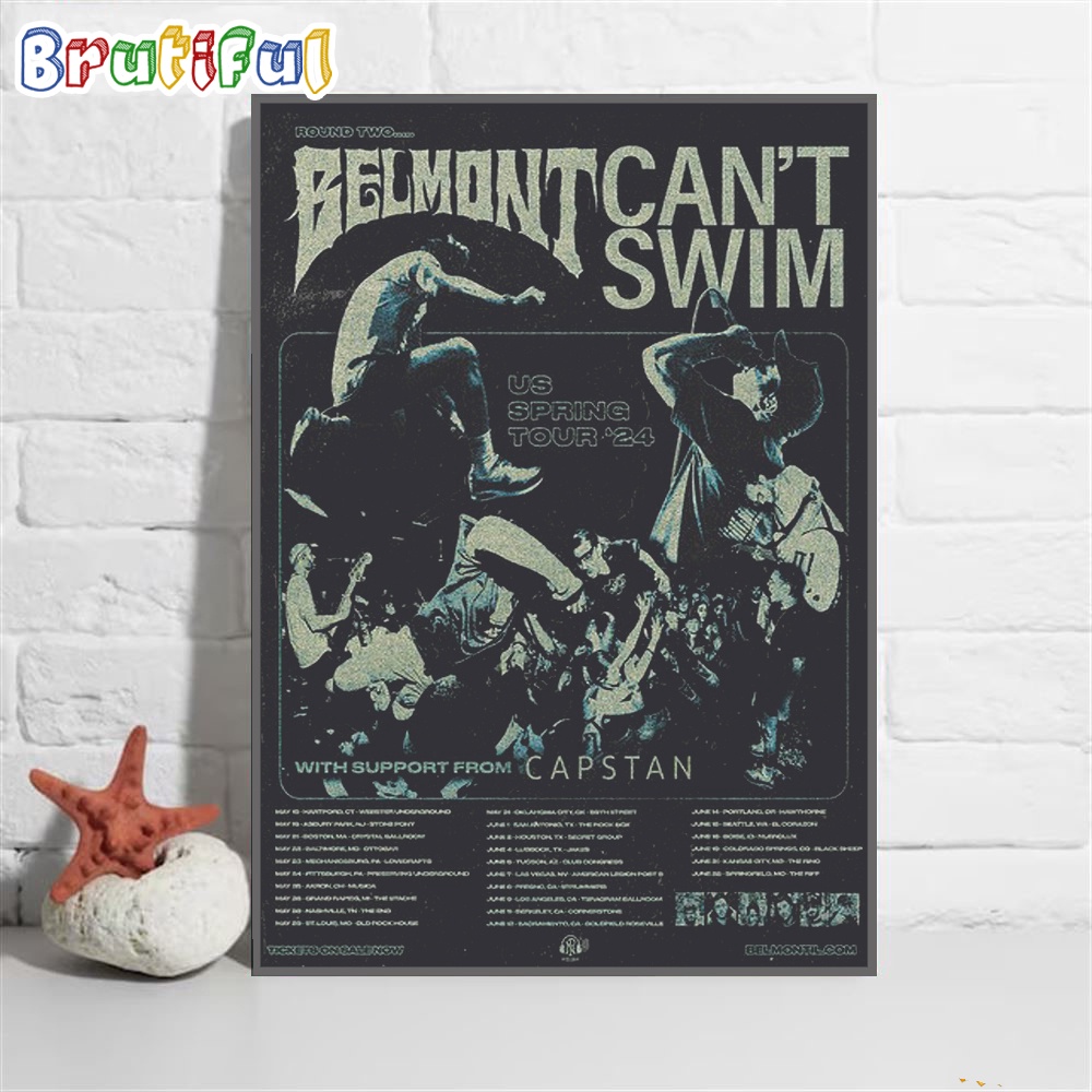Belmont And Can't Swim Us Spring Tour 2024 Wall Art Poster Canvas